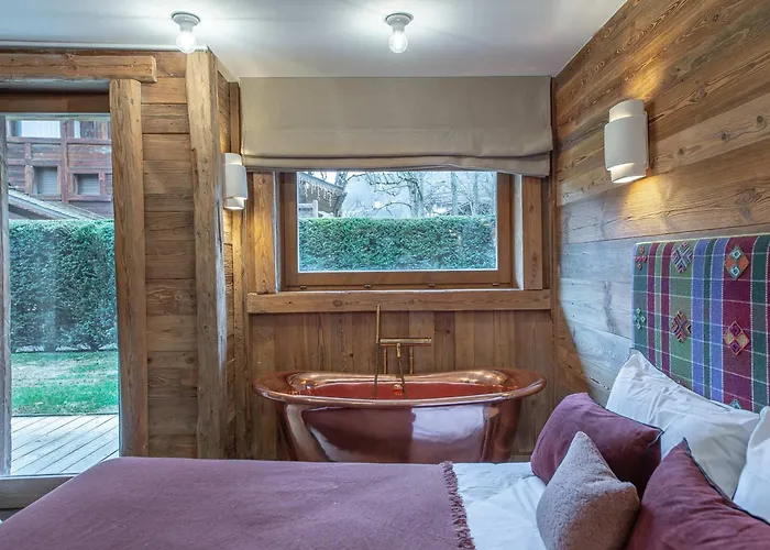 Duplex Renove Au Coeur De Megeve, 3 Chambres, Cheminee, Terrasse, Equipements Modernes. - Fr-1-569-72 Lägenhet Megève